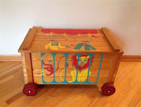 vintage metal toy box|antique wooden toy box.